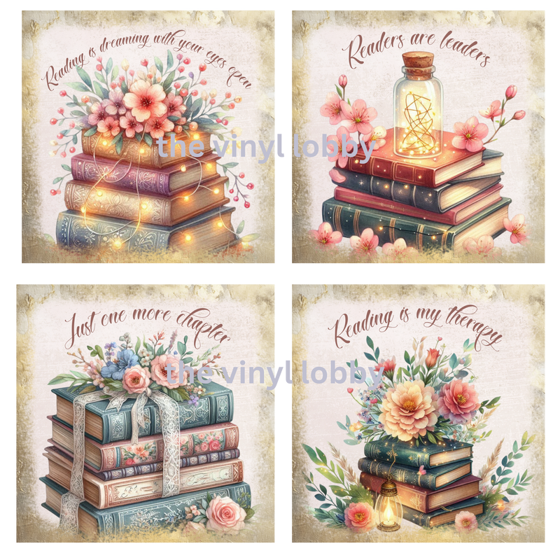 Books Sublimation Coaster Prints 4 Per Sheet