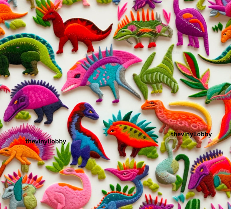 3D Felt Dinosaurs 20oz Skinny Tumbler Printed Paper