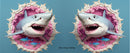 3D Shark in a hole Sublimation Paper for 11oz mug