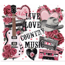 20oz Skinny Tumbler Printed Paper - Live Love Country Music