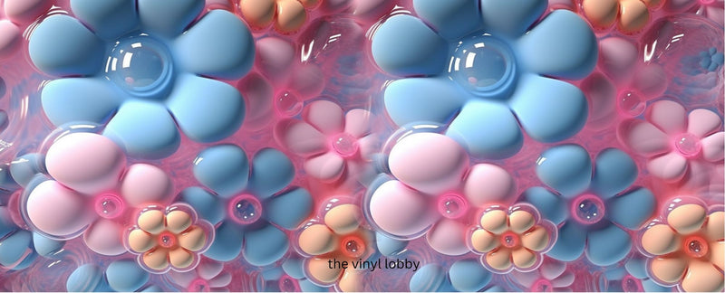 3D Colourful Bubble Floral Puff Sublimation Paper for 11oz mug