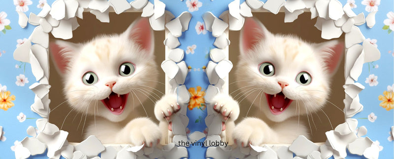 3D Happy Kitten Sublimation Paper for 11oz mug