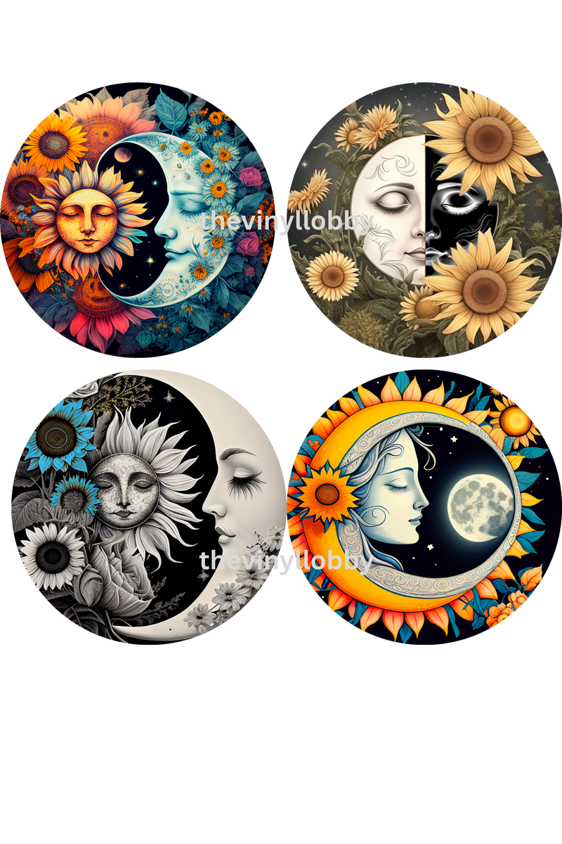 Celestial Moon Coaster Sublimation Prints 4 Per Sheet