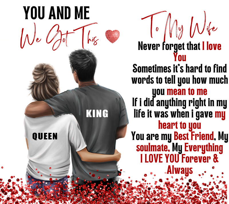 To My Wife 20oz Skinny Tumbler Printed Paper