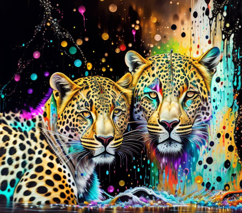 Neon Rainbow Tiger 20oz Skinny Tumbler Printed Paper