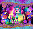 Neon Glitter Unicorn 20oz Skinny Tumbler Printed Paper