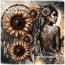 Cream Sunflower Lady 20oz Skinny Tumbler Printed Paper