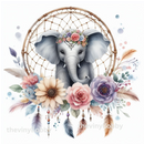 Baby Elephant Floral Dream Catcher 20oz Skinny Tumbler Printed Paper