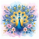 Floral Peacock 20oz Skinny Tumbler Printed Paper