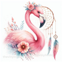 Dream Catcher Flamingo 20oz Skinny Tumbler Printed Paper