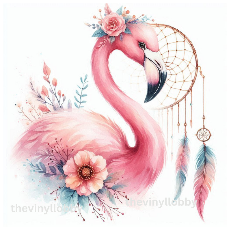 Dream Catcher Flamingo 20oz Skinny Tumbler Printed Paper