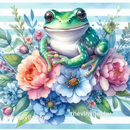 Floral Sitting Frog 20oz Skinny Tumbler Printed Paper