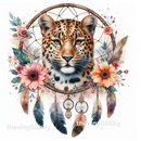 Leopard Face Dream Catcher 20oz Skinny Tumbler Printed Paper