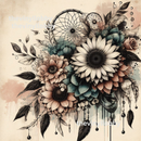 Cream Floral Dream catcher 20oz Skinny Tumbler Printed Paper