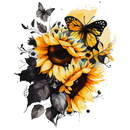 DTF Transfer Sheet - Sunflowers and Butterflies