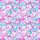 Floral Pink, Purple, Blue Sublimation Printed Paperp