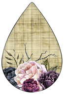 Purple Flowers Sublimation Tear Drop Earring Prints 20 prints per page