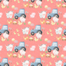 Pink Background Tractor Sublimation Printed Paper