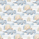 Blue Rainbow Dinosaurs Sublimation Printed Paper