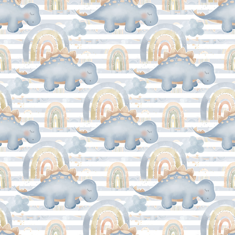 Blue Rainbow Dinosaurs Sublimation Printed Paper