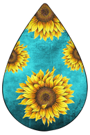 Sunflowers Sublimation Tear Drop Earring Prints 20 prints per page