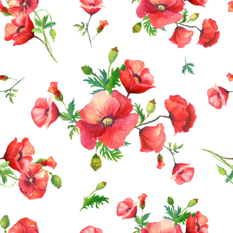 Large Poppies Sublimation Printed Paper