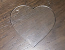 5cm Acrylic Clear  Heart Keyring 2mm