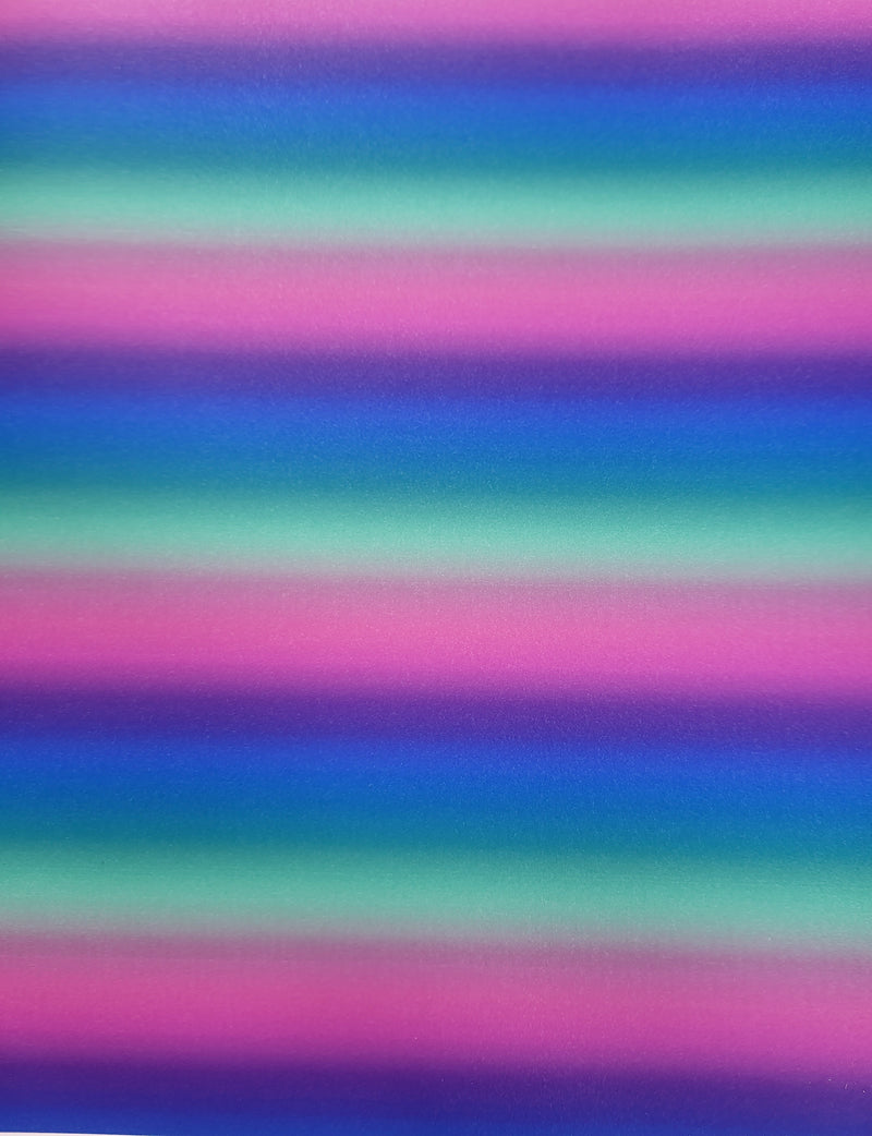 Shimmer Colourful  Unicorn Stripes Glitter Permanent Adhesive Vinyl 30cm x 30cm