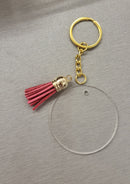 Gold Clear 2mm Keyring Kit 5cm Round