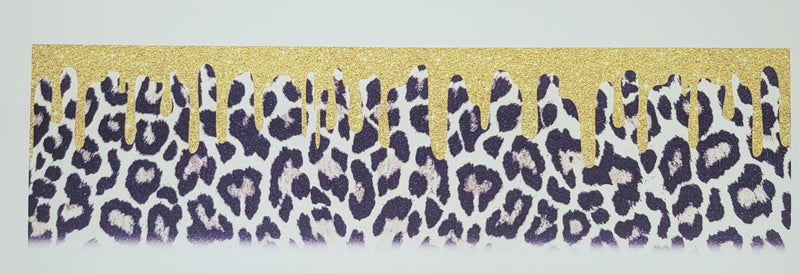Gold Dripping Leopard 12oz Wine Sublimation Prints