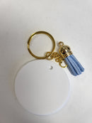 White 5cm Round 3mm Acrylic Keyring