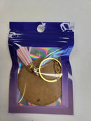 White 5cm Round 3mm Acrylic Keyring