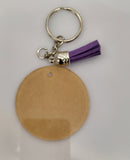 Silver Keyring Kit Clear 5cm Round 2mm Acrylic