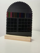3mm Black Acrylic Scalloped Arch with wooden Stand