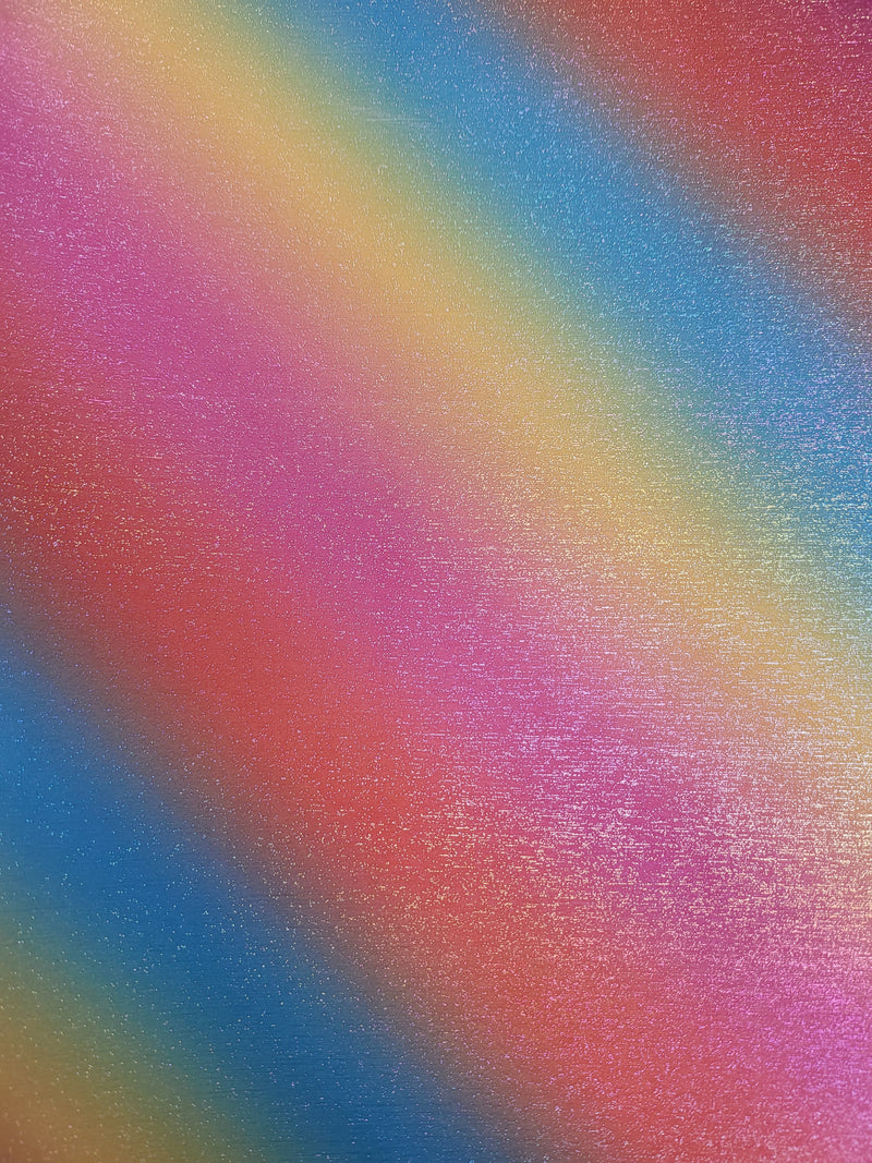 Diagonal Stripes Pastel Rainbow Shimmer Glitter Permanent Adhesive Vinyl 30cm x 30cm