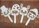 Christmas Garden Pot Signs 4 Pkt 3mm White Acrylic