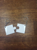 3mm White Acylic Puzzel Keyrings