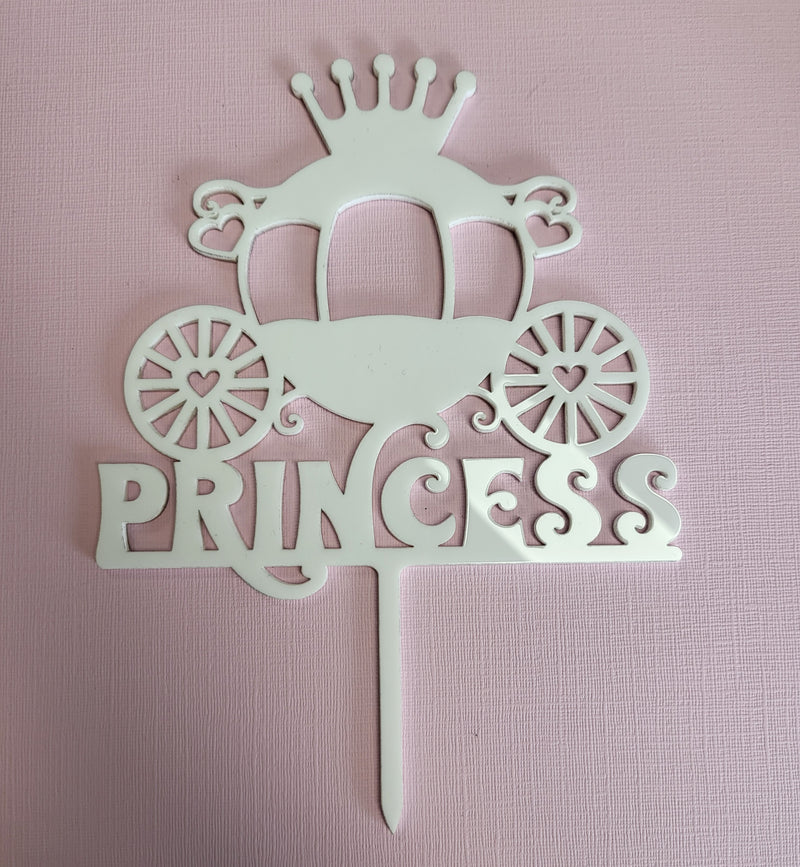 Princess Cake Topper 3mm white Acrylic
