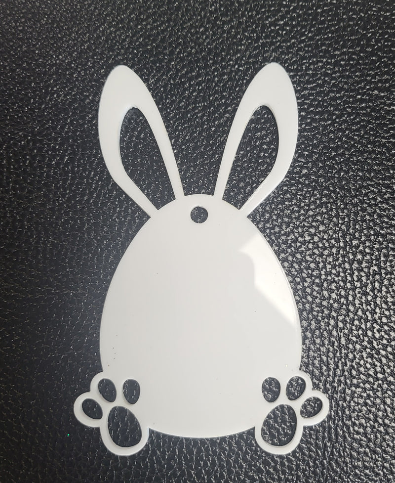 Hanging Easter Basket Tag 3mm White Acrylic