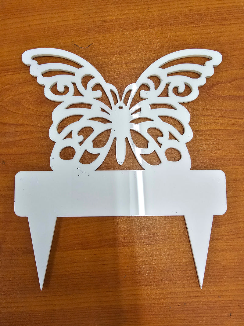 Butterfly Garden Sign 3mm White Acrylic