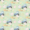 Green Plaid Tractor Sublimation Printed Paper