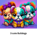 3 Cute Bulldogs 20oz Skinny Tumbler Printed Paper