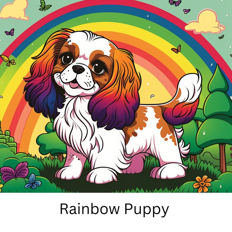 Rainbow Puppy 20oz Skinny Tumbler Printed Paper