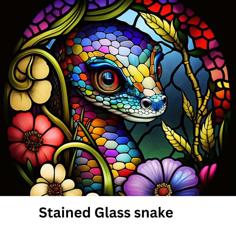 Stained Glass Snake 20oz Skinny Tumbler Printed Paper