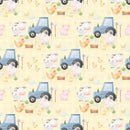 Yellow Background Tractor Sublimation Printed Paper