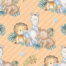 Orange Jungle Animals Sublimation Printed Paper
