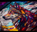 Stained Glass Wolf 20oz Skinny Tumbler Printed Paper