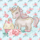Large Blue Unicorn Sublimation Printed Paper
