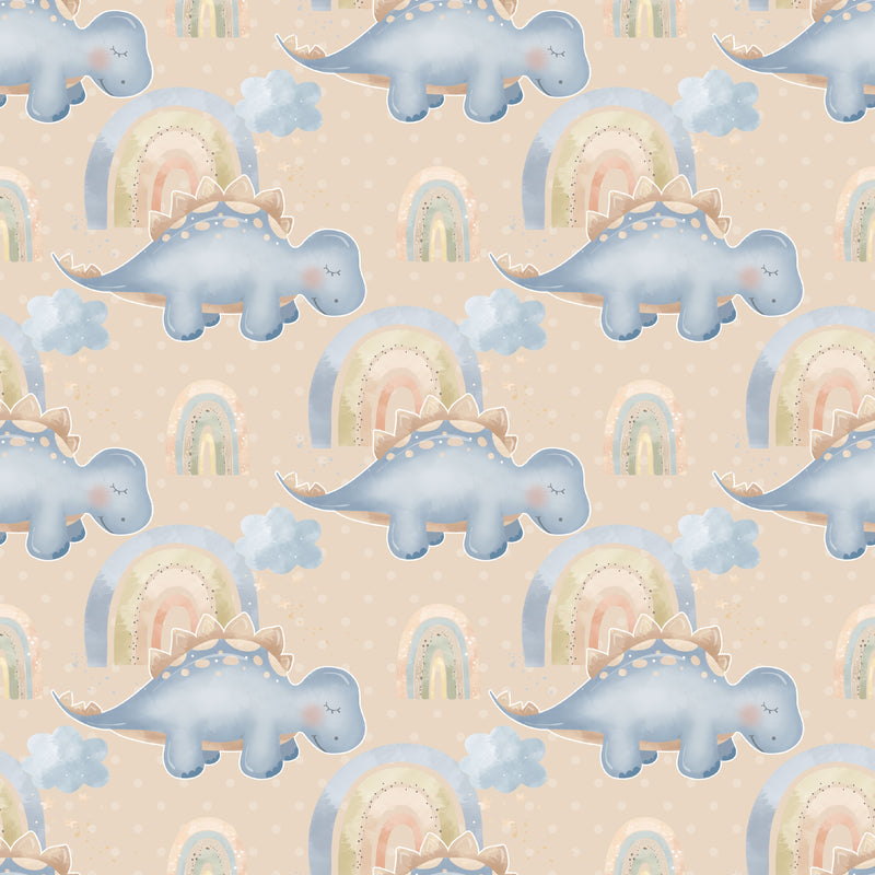 Pink Rainbow Dinosaurs Sublimation Printed Paper