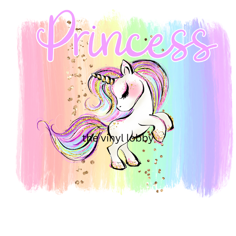Princess Unicorn Sublimation Print for kids t-shirts